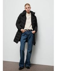 Mango - Midi Quilted Anorak With Hood - Lyst