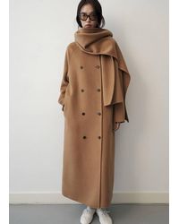 Mango - Wool Coat With Detachable Scarf - Lyst