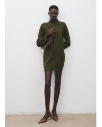 Mango - Button Knit Dress - Lyst