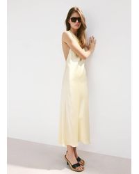 Mango - Back Detail Satin Dress - Lyst