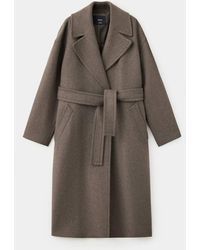 Mango - Manteco Wool Coat With Belt - Lyst