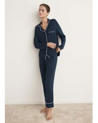 Mango - Two-Piece Pyjamas With Piping - Lyst