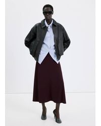 Mango - Fine Knit Midi Skirt - Lyst