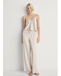 Mango - Silk Pyjama Trousers - Lyst