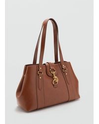 Mango - Large Shoulder Bag With Hook Fastener - Lyst