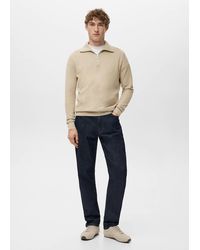 Mango - Microstructure Sweater With Zipper Collar - Lyst