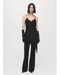 Mango - Lace Top - Lyst
