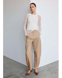 Mango - Openwork Knitted Jersey Top With Layered Effect - Lyst