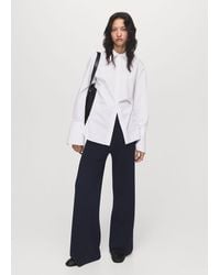 Mango - Fine-Knit Straight-Fit Trousers - Lyst