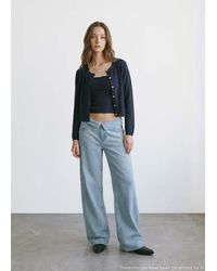 MANGO TEEN - Openwork Knit Cardigan - Lyst