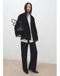 Mango - Chalk-Stripe Straight Trousers - Lyst