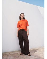 Mango - Short-Sleeved Fine-Knit Sweater - Lyst