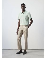 Mango - Slim Fit Cotton Piqué Blend Polo - Lyst