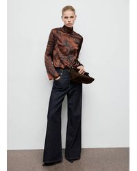 Mango - Paisley-Print Satin Blouse - Lyst