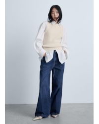 Mango - Wide-Leg Jeans With Belt - Lyst