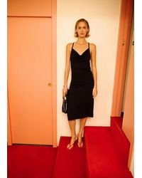 Mango - Draped Open-Back Dress - Lyst