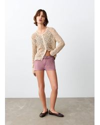 MANGO TEEN - Mini Shorts With Stitching Detail - Lyst