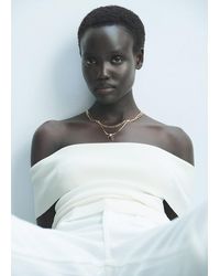 Mango - Collier À Double Pendentif Or - Lyst