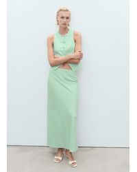 Mango - Linen-Blend Straight Skirt - Lyst