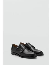 Mango - Scarpe Pelle Doppia Fibbia Nero - Lyst