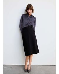 Mango - Polka-Dot Satin-Finish Shirt - Lyst