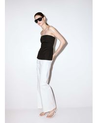 Mango - Wide-Leg Patch Pocket Jeans - Lyst