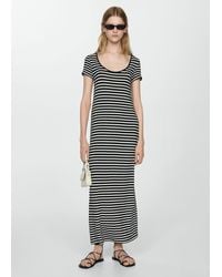 Mango - Short-sleeved Striped Dress - Lyst