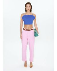 Mango - Open Back Crop Top - Lyst