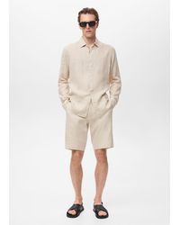 Mango - Slim-Fit 100% Linen Bermuda Shorts - Lyst