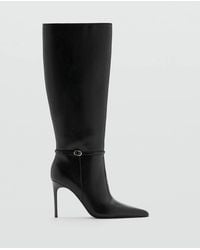 Mango - Boot With Block Heel And Buckle Detail - Lyst