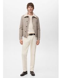 Mango - Quilted Jacket With Shearling-Effect Collar - Lyst