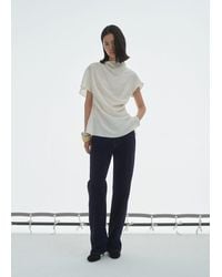 Mango - High-Waisted Straight-Fit Rinse-Wash Jeans - Lyst