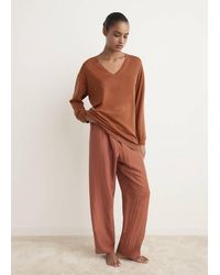 Mango - V-Neck Wool Sweater - Lyst