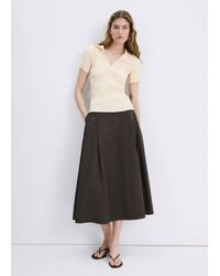 Mango - Pull-Over Maille Col Polo Écru - Lyst