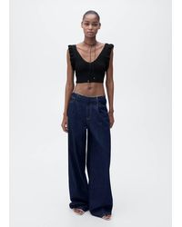 Mango - Crop Top With Bow On The Back - Lyst