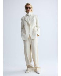 Mango - Double-Breasted Wool Blazer - Lyst