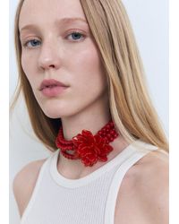 Mango - Ball Necklace With Flower Detail - Lyst