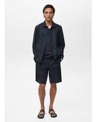 Mango - Slim-Fit 100% Linen Bermuda Shorts - Lyst