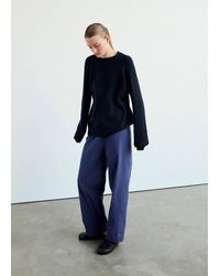 Mango - Pull De Pyjama En Maille À Col Rond Bleu Marine - Lyst