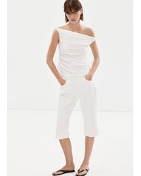 Mango - Draped Cotton Top - Lyst