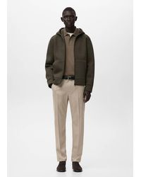 Mango - Neoprene Effect Zip-Up Sweatshirt - Lyst