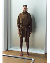 Mango - Funnel Neck Belted Trench Coat - Lyst