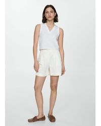 Mango - Cropped Cotton Polo Shirt Off - Lyst