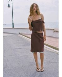 Mango - Fluid Midi Skirt - Lyst
