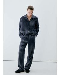 Mango - Striped Pajama Trousers - Lyst