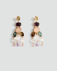Mango - Long Stone Earrings - Lyst