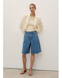 Mango - Wideleg Jorts With Pleats - Lyst