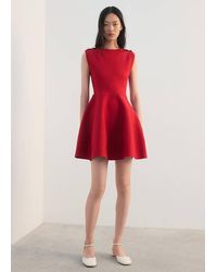 Mango - Peplum Knit Dress With Buttons - Lyst