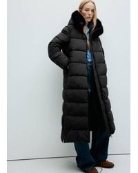 Mango - Padded Anorak With Faux-Fur Hood - Lyst