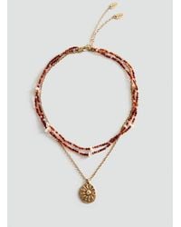 Mango - Set 2 Collane Combinate Oro - Lyst